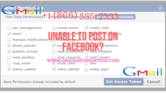 unable to post on facebook